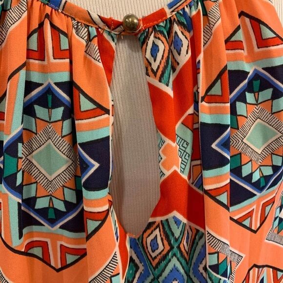 Blue Rain Tribal/Aztec Design Lined Dress - Picture 4 of 6